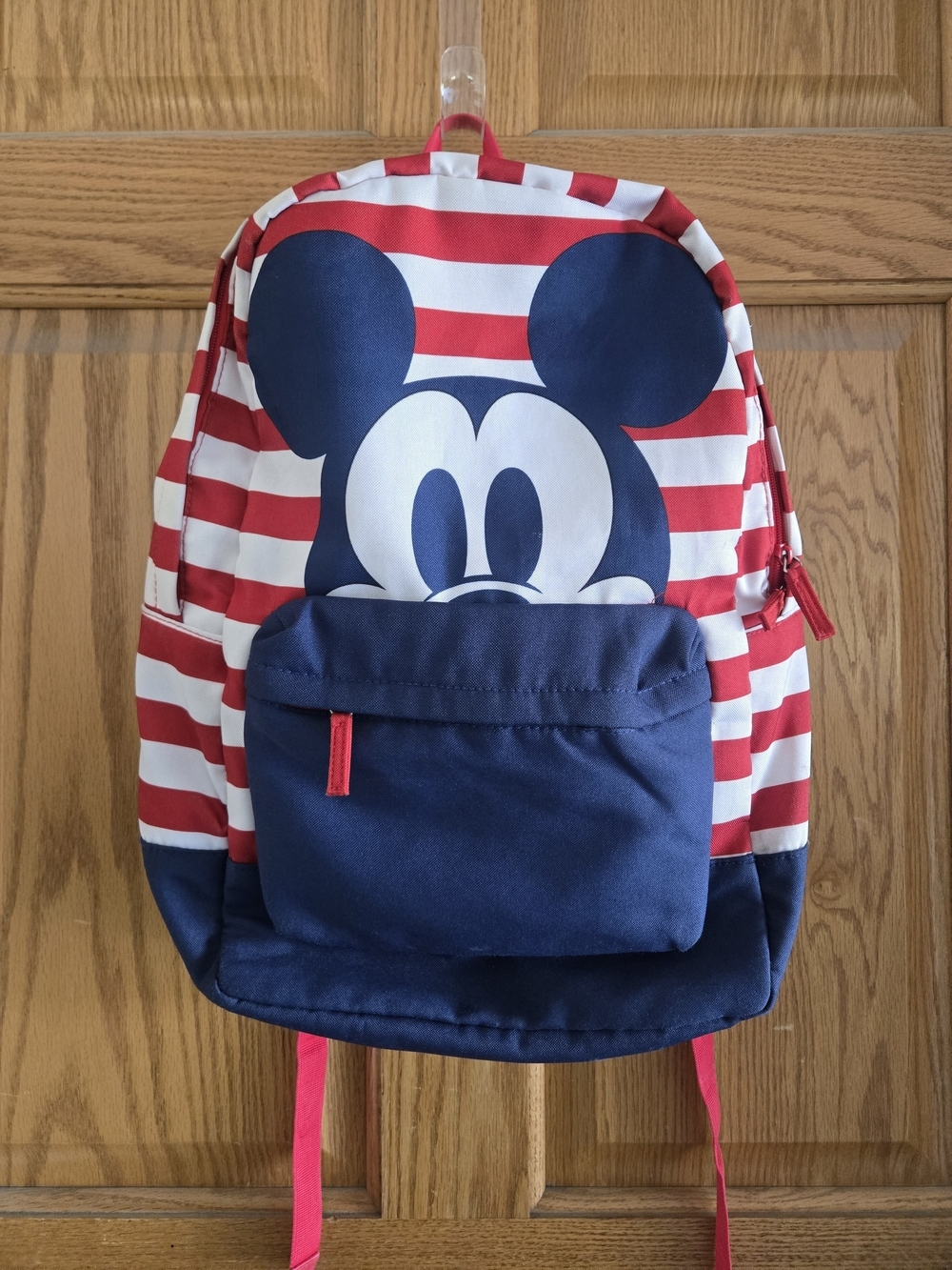 Disney Red & Navy Striped Mickey Backpack for Kids
